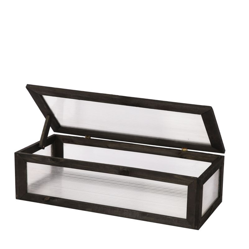Pokrywa szklarniowa z pleksi MODO24 do donicy na nogach 80 x 37 cm czarny 1 szt.