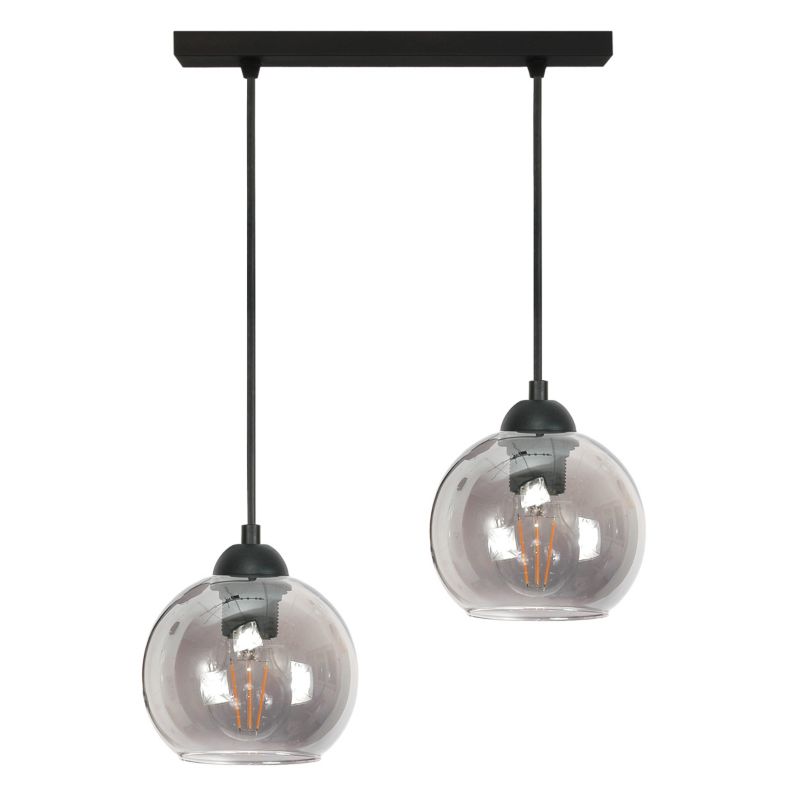 Lampa wisząca EDYLIT listwa 2xE27 grafitowy klosz loft nad stół VIGA 13-218 1 szt.