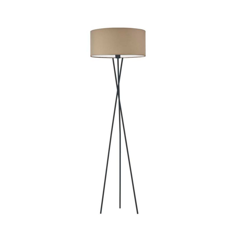 Lampa stojąca Volta Light Factory podłogowa trójnóg z abażurem cappuccino walec MORIS 1szt.