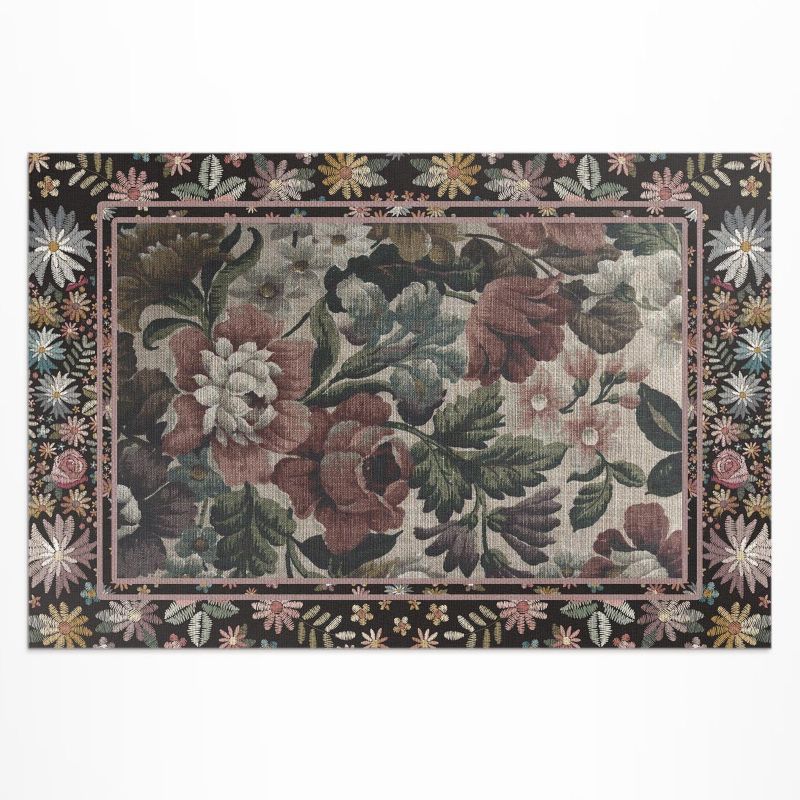 Dywan Winylowy Zewnętrzny Wallfluent 100x150 cm Blade kolory dzikie kwiaty vintage 1 szt.