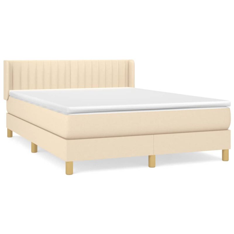 Łóżko z materacem WaszeMeble 135x190 cm Kremowy tkanina WM-3130430 1 szt.