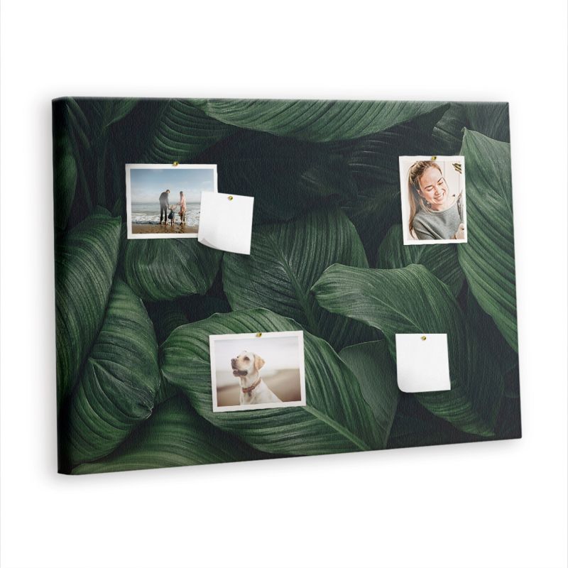 Tablica Korkowa Tulup 100x70 cm Tropikalna monstera Obraz dekoracyjny ścienny Pinezki metaliczne 1 kpl