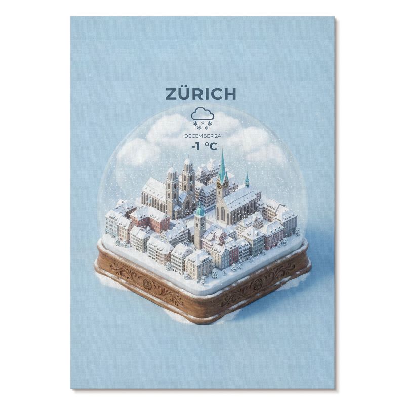 Obraz Plakat Canvas Tulup 29,7x42 cm (A3) Kula śniegowa Zurych Do salonu, sypialni, biura 1 szt.