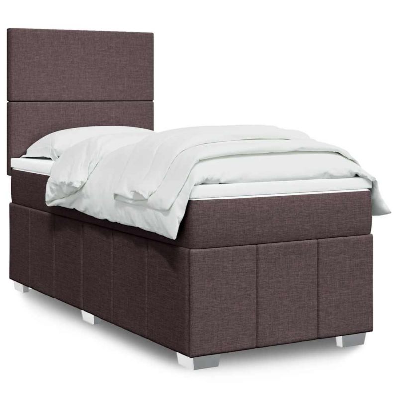 Łóżko z materacem tapicerowane WaszeMeble 90x200 cm brąz WM-3293847 1 szt.