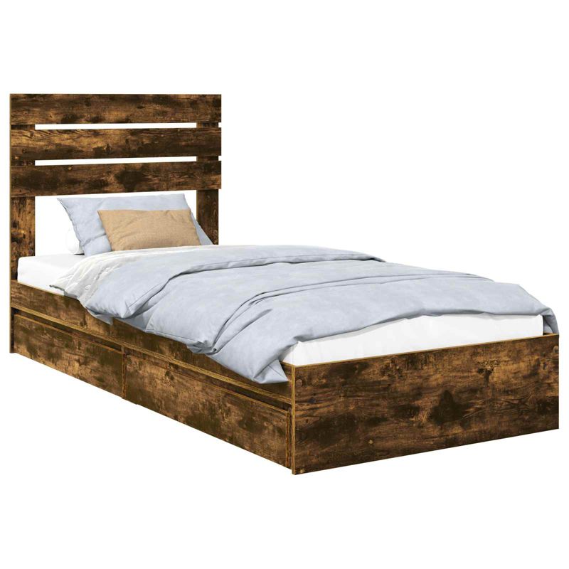 Łóżko WaszeMeble z Szufladami 100x200 cm Brązowe WM-3411592 1 szt.