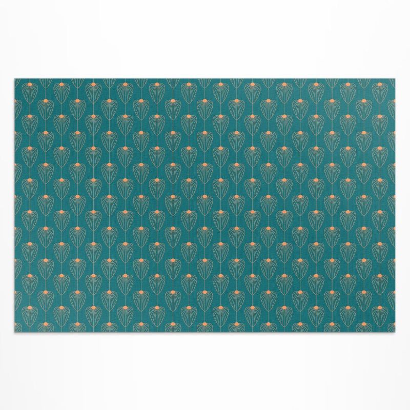 Winylowy Chodnik Zewnętrzny Wallfluent 150x225 cm Powtarzające się liście wzór floral 1 szt.