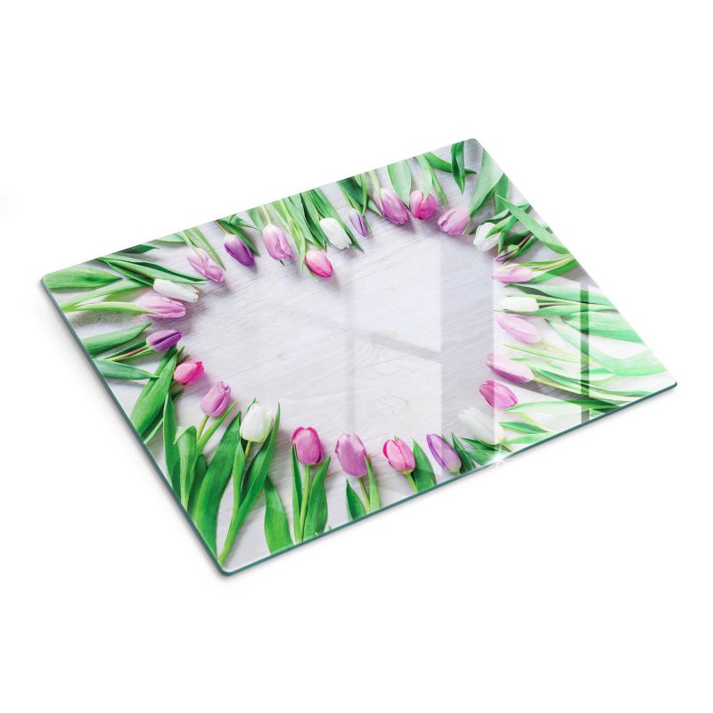 Deska kuchenna Tulup szklana 40x30 Tulipany i Serce 1 szt.