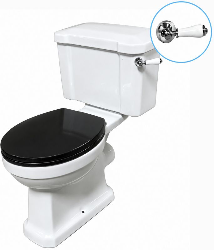 Kompakt WC Domotechnika Retro deska wolnoopadająca wypinana czarna 78 x 48 x 86,5 cm 1szt.