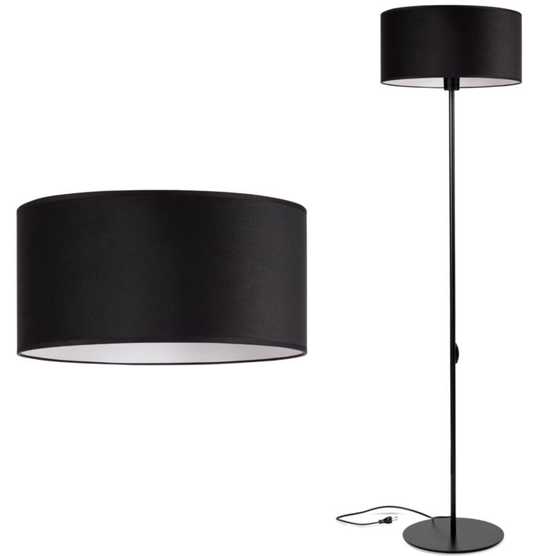 Lampa podłogowa Tornado ABAŻUR 40cm WELUR czarny E27 1 szt.