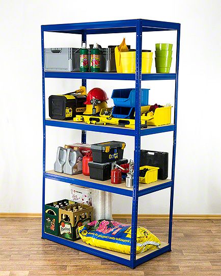 Regał metalowy MODO24 magazynowy stojak niebieski helios 180x180x50cm 5 półek po 275 kg 1 szt.