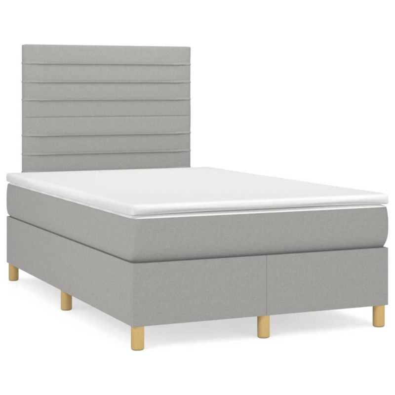 Łóżko kontynentalne WaszeMeble 120x190 cm jasnoszare WM-3269937 1 szt.