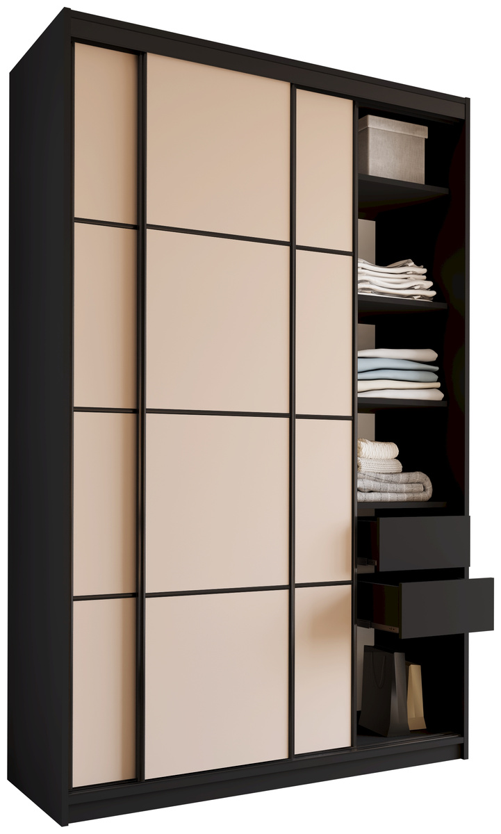 Kaszmirowa trzydrzwiowa szafa przesuwna 150 cm LOFT MAX