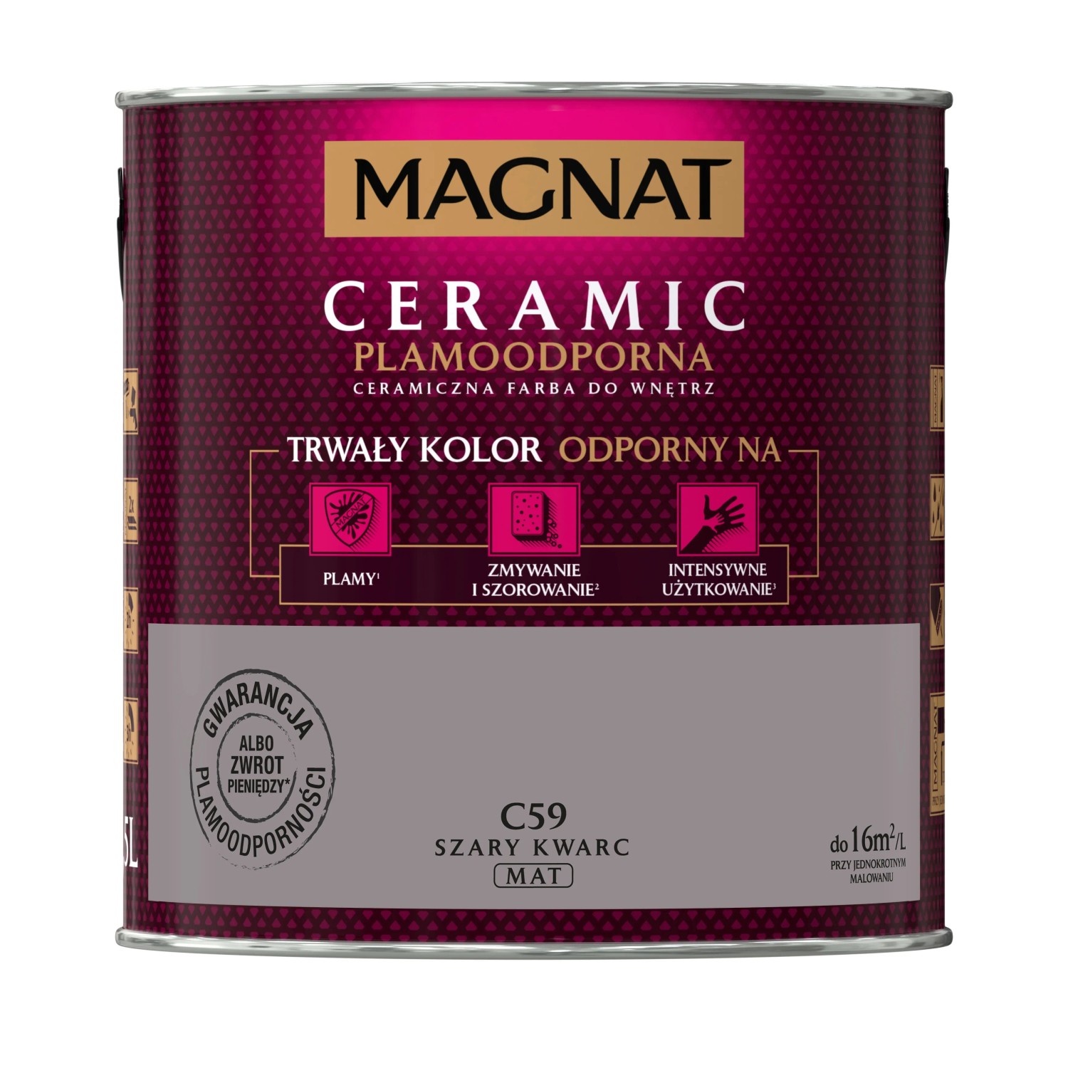 MAGNAT Ceramic Farba plamoodporna szary kwarc 2,5 l