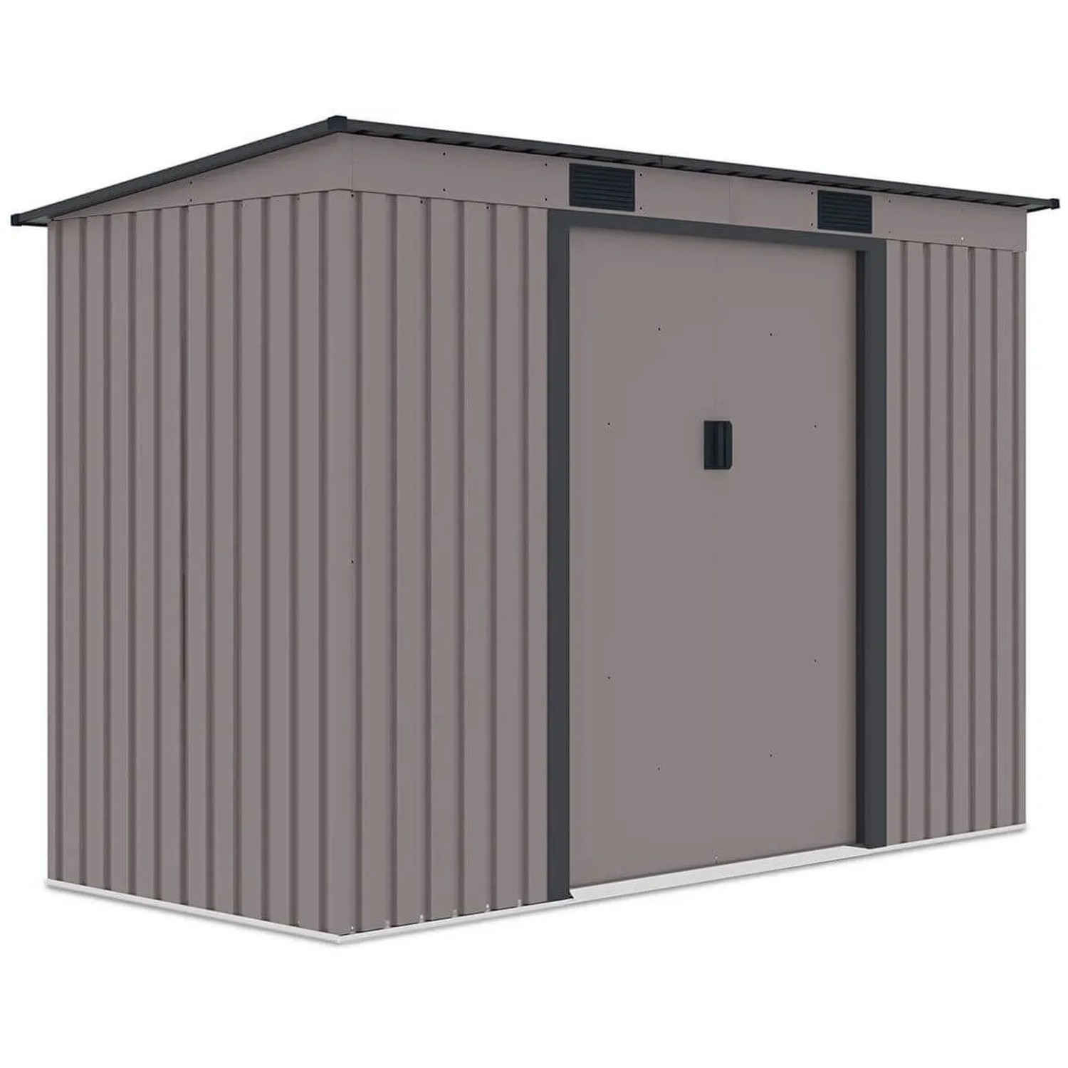 Domek ogrodowy metalowy Oregon Warm Grey - 261x121 cm, wys. 176 cm