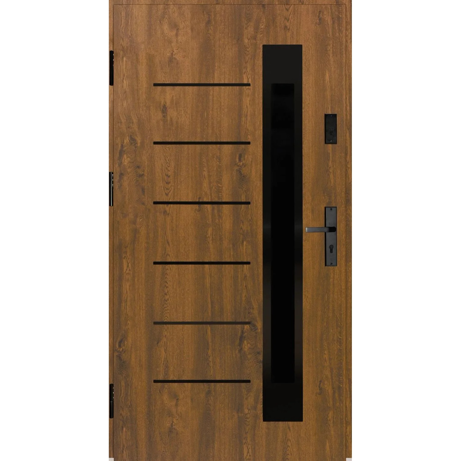Splendoor Drzwi zewnętrzne Sella Orzech 90L otwierane na zewn. 103x208