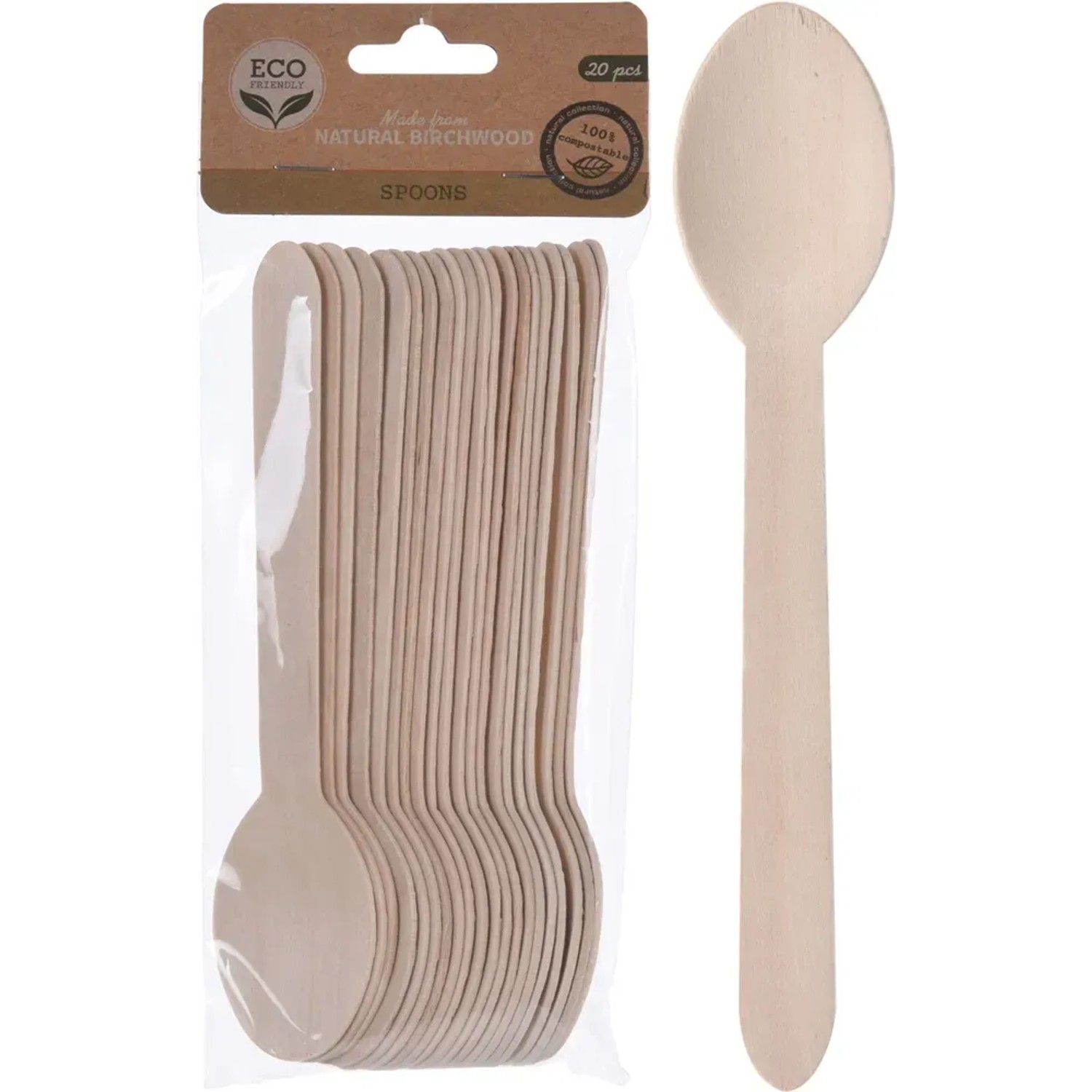Łyżka drewniana set 20szt.