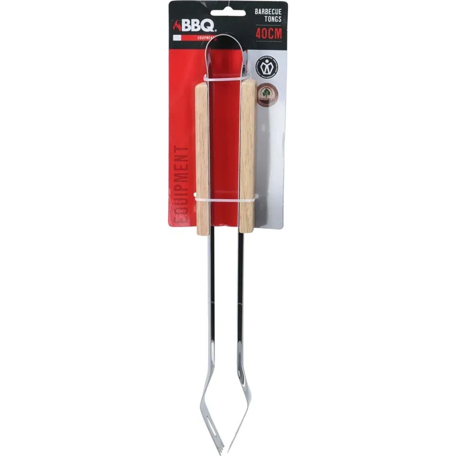 Szczypce BBQ drewniany uchwyt - 40,5 cm