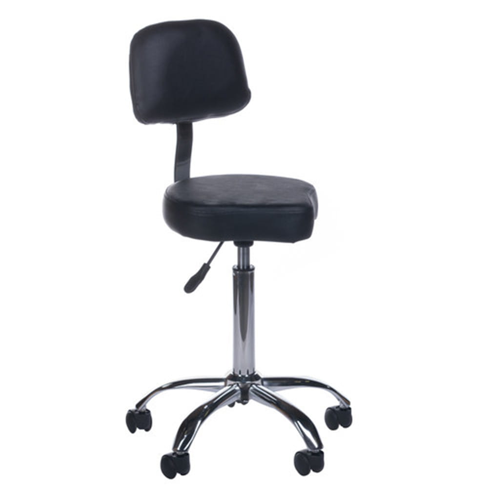 BS Taboret kosmetyczny z oparciem BH-7268 Czarny