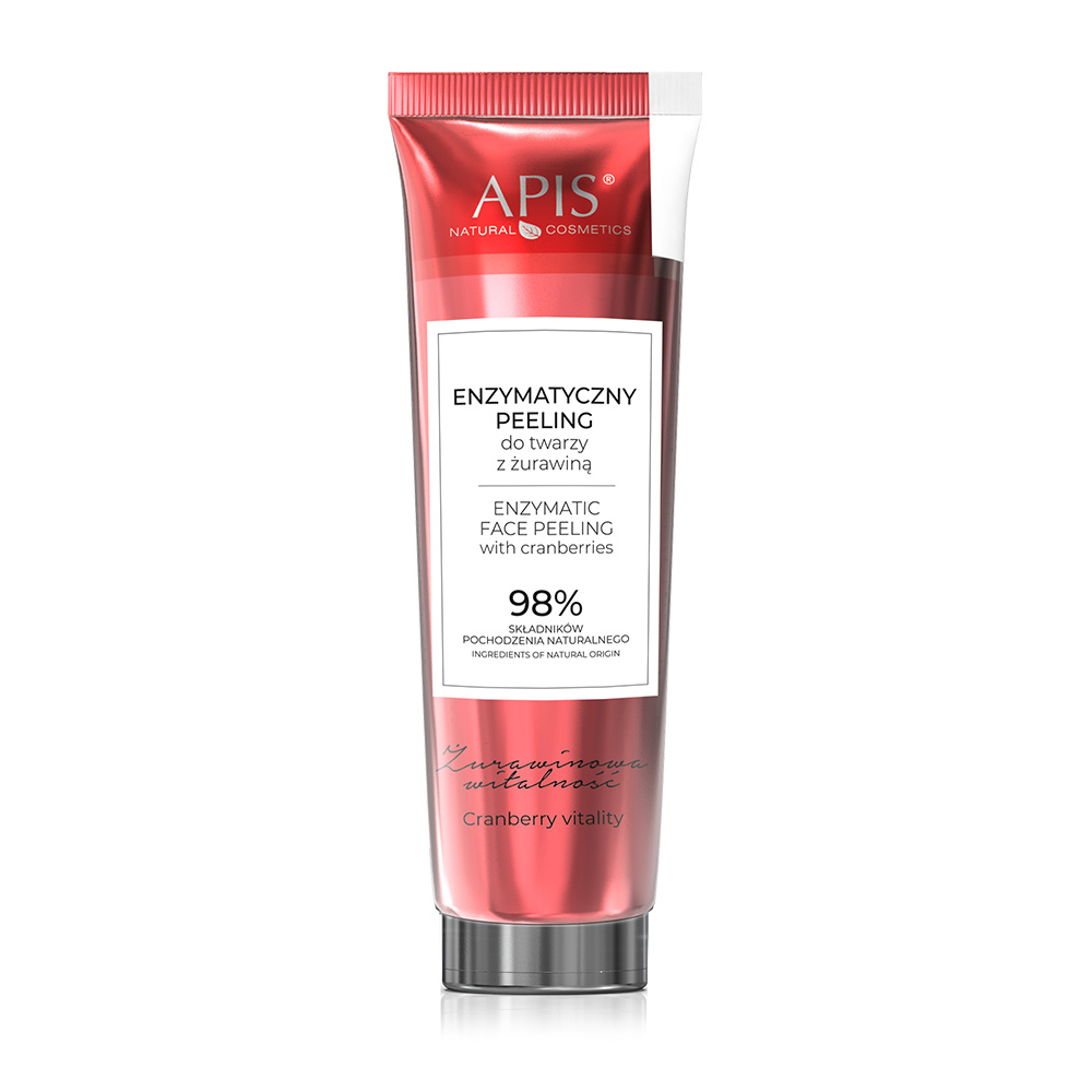 Peeling enzymatyczny do twarzy z żurawiną Apis 100 ml