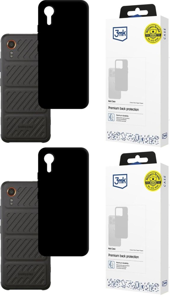 2x Etui na telefon 3mk Matt Case, do Samsung Galaxy XCover 7, czarny matowy