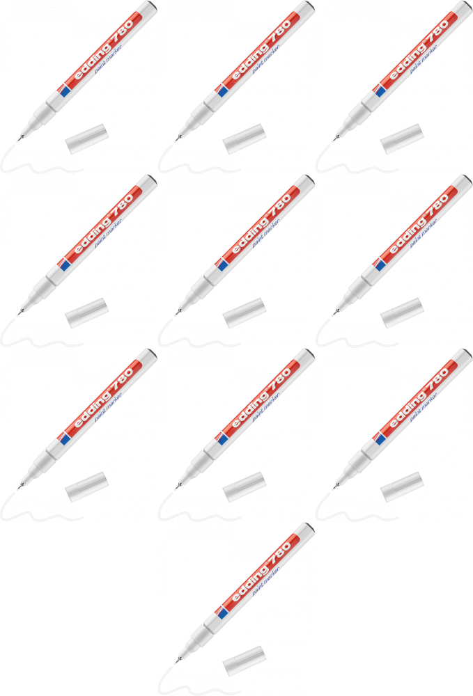 10x Marker olejowy połyskujący edding 780, okrągła, 0.8mm, 1 sztuka, biały