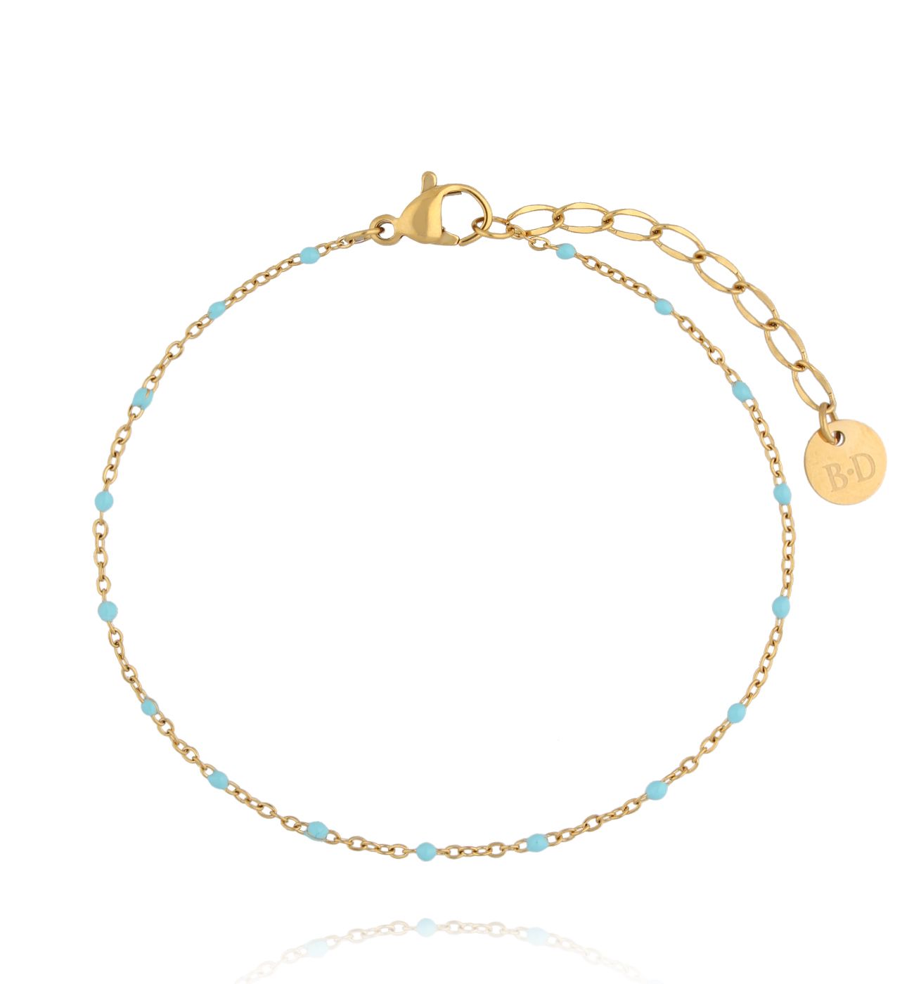 Bransoletka pozłacana Color Drops – Turquoise BSY0777 - By Dziubeka