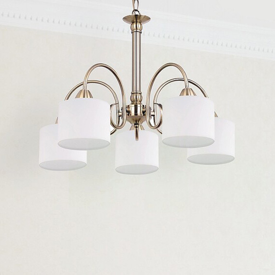 Rabalux Edith lampa wisząca 5x60W mosiądz/biała 7276