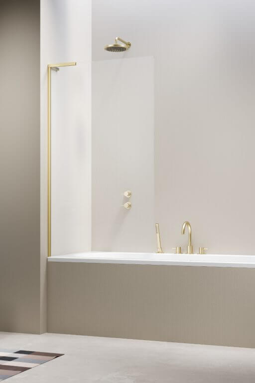 Radaway Modo SL Brushed Nickel PNJ II parawan nawannowy 90 cm 1-częściowy jasny złoty szczotkowany/szkło przezroczyste 10316090-98-01L