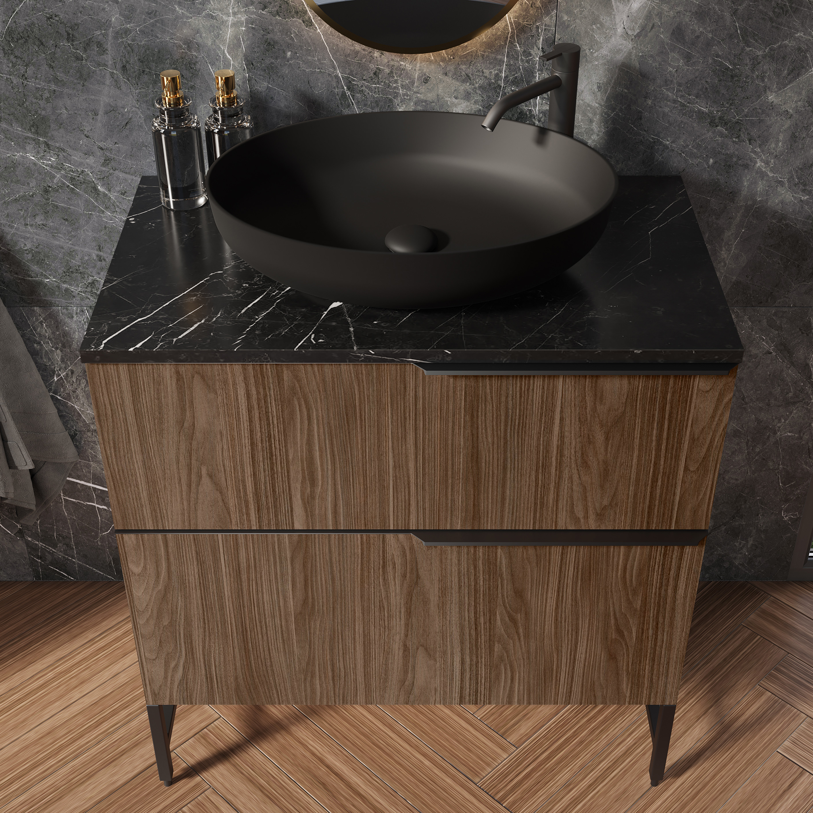 Elita Look szafka 80x44,9x63,5 cm podumywalkowa wisząca orzech lincoln RE010801027060