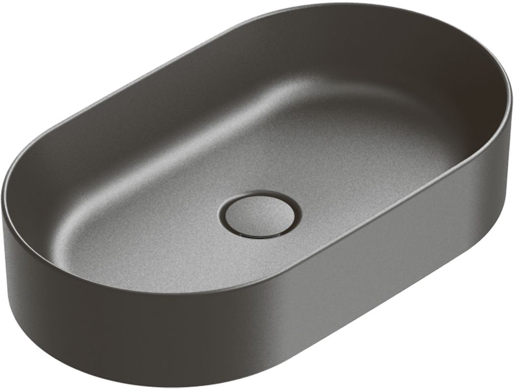 Catalano Zero umywalka 60x35 cm owalna nablatowa satynowa czerń 0122600022