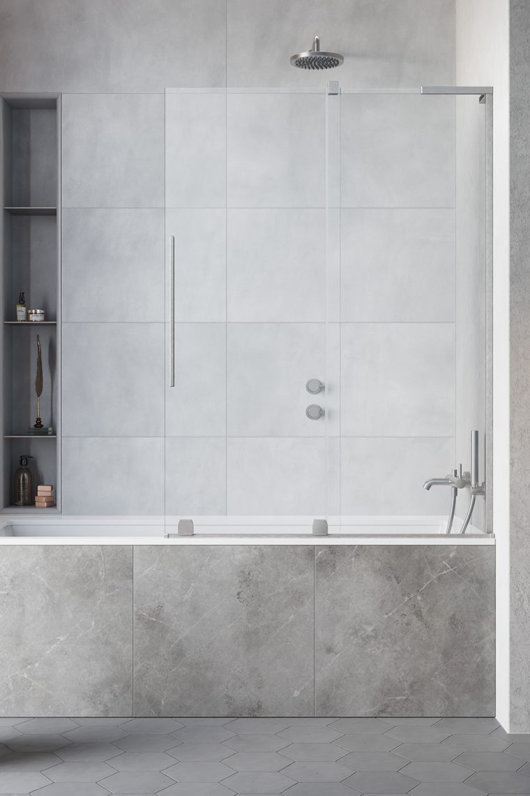Radaway Furo SL Brushed Nickel PND II drzwi parawanu 58,8 cm 2-częściowy nikiel szczotkowany/szkło przezroczyste 10309588-91-01R