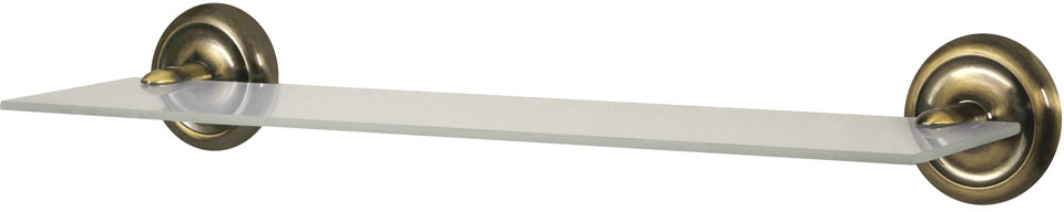 Bisk Deco półka pod lustro mosiądz/szkło mrożone 00401 - Wysyłka w 24h