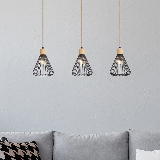 Rabalux Farfalle lampa wisząca 3x40W czarny/drewno 3149