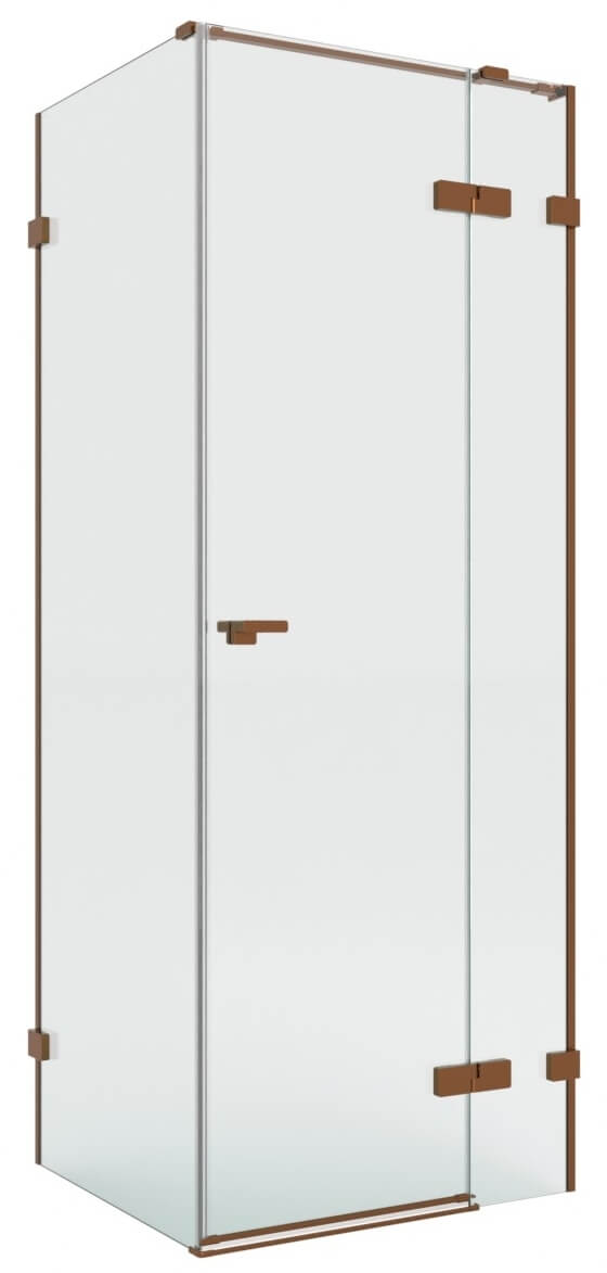 New Trendy Eventa Copper Brushed kabina prysznicowa 120x70 cm prostokątna prawa miedź szczotkowana/szkło przezroczyste EXK-8062