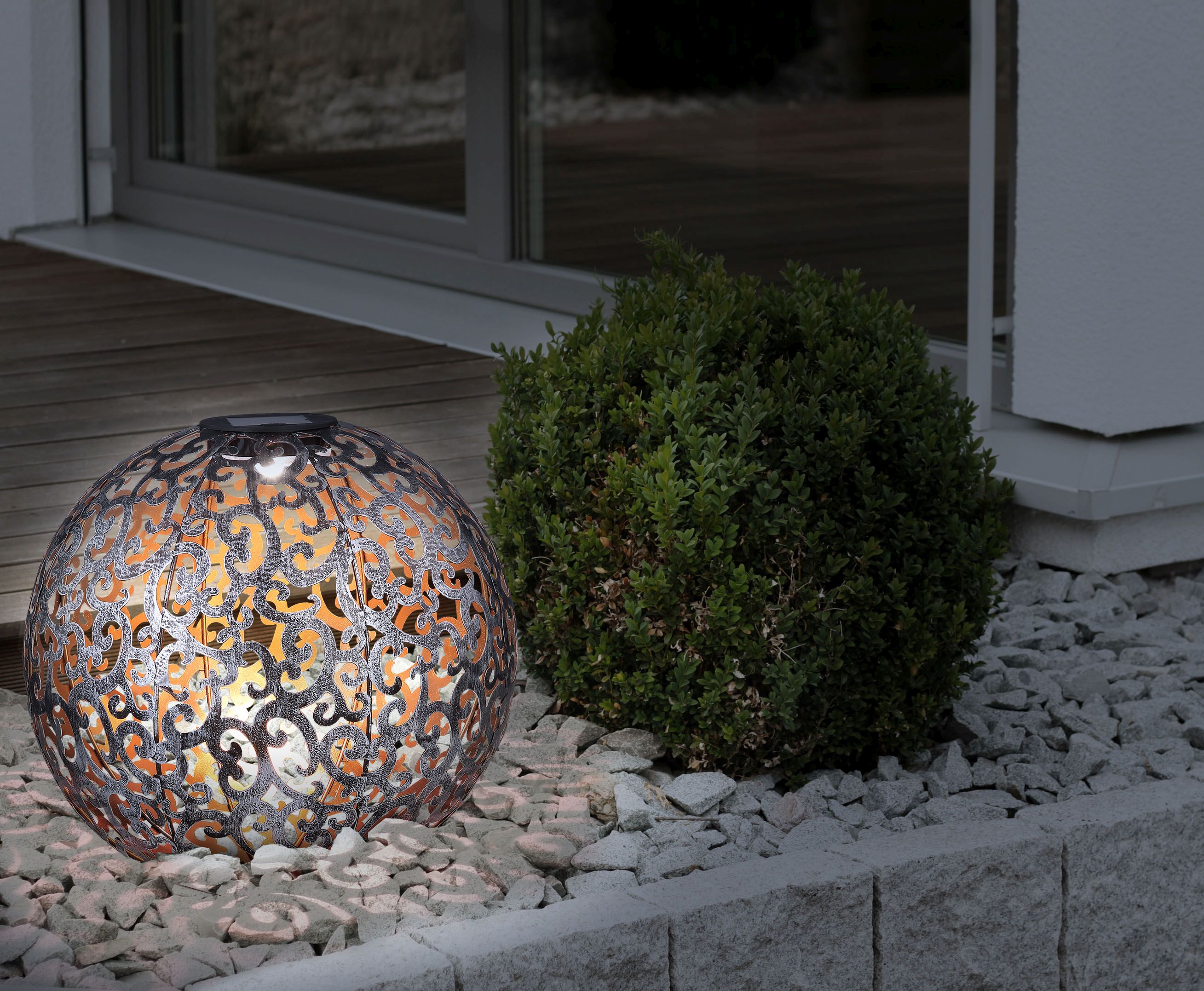 Globo Lighting Solar lampa solarna stojąca 1x0,12 W srebrny antyczny 33744