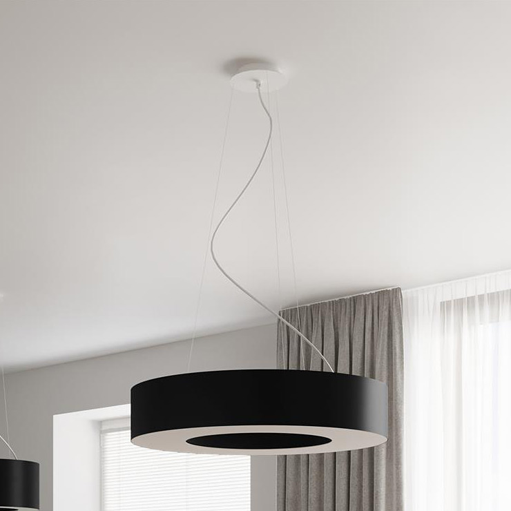 Sollux Lighting Saturno Slim lampa wisząca 6x60W czarna/biała SL.0754