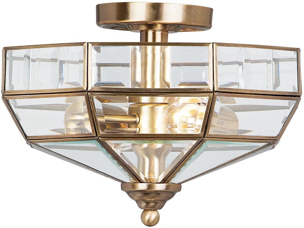 Elstead Lighting Old Park lampa podsufitowa 2x60 W antyczny mosiądz OLD-PARK-AB