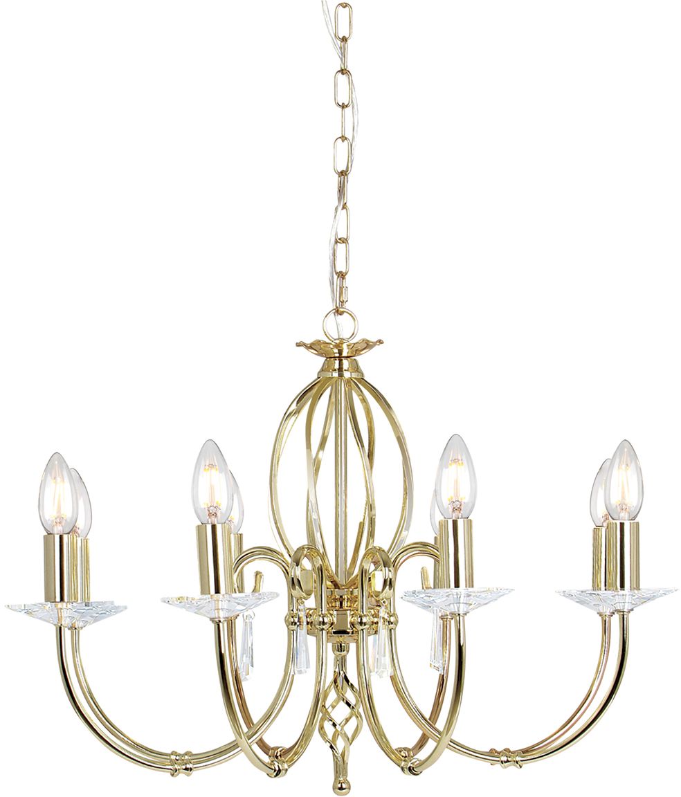 Elstead Lighting Aegean lampa wisząca 8x60 W polerowany mosiądz AG8-POL-BRASS