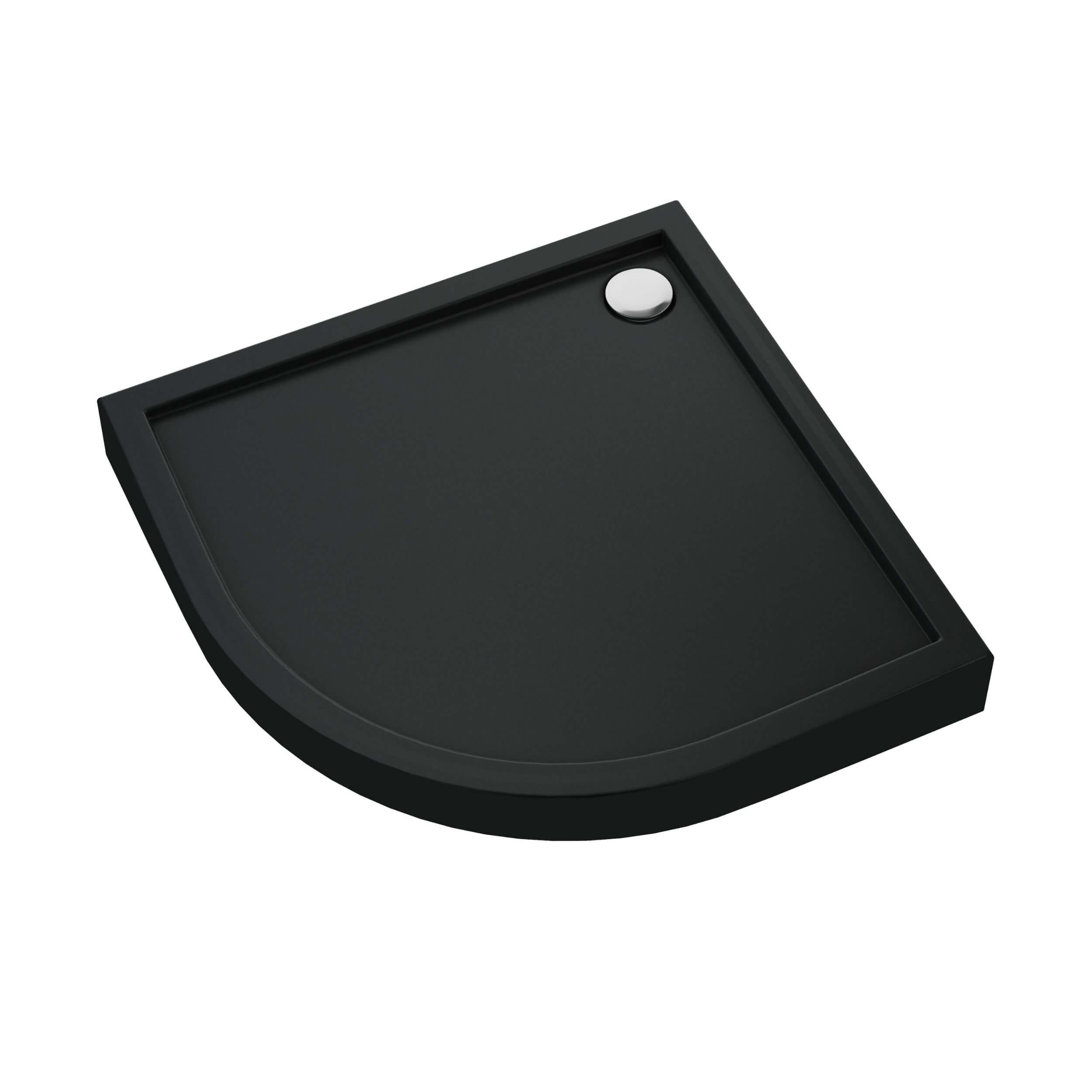 Schedpol Competia New Black Mat brodzik półokrągły 90x90 cm czarny 3.4634/C/MG