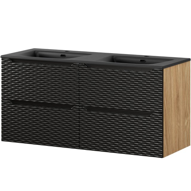 COMAD Zestaw mebli OCEAN BLACK 2 szafki z umywalką meblową SKY BL 120