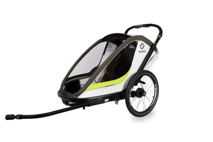 Hamax Breeze One - pojedyncza przyczepka rowerowa-White/Green