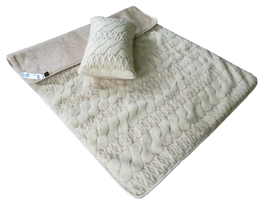 Pościel wełniana camel jasny/kaszmir calabria (kołdra 140x200, poduszka 45x75) (+-5cm)