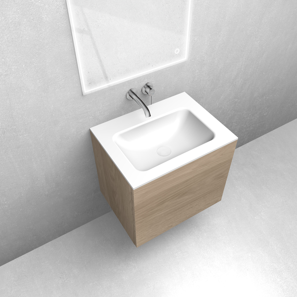 Darmowa Dostawa - Umywalka z szafką 60.2 cm dąb Oltens Lun 68778060