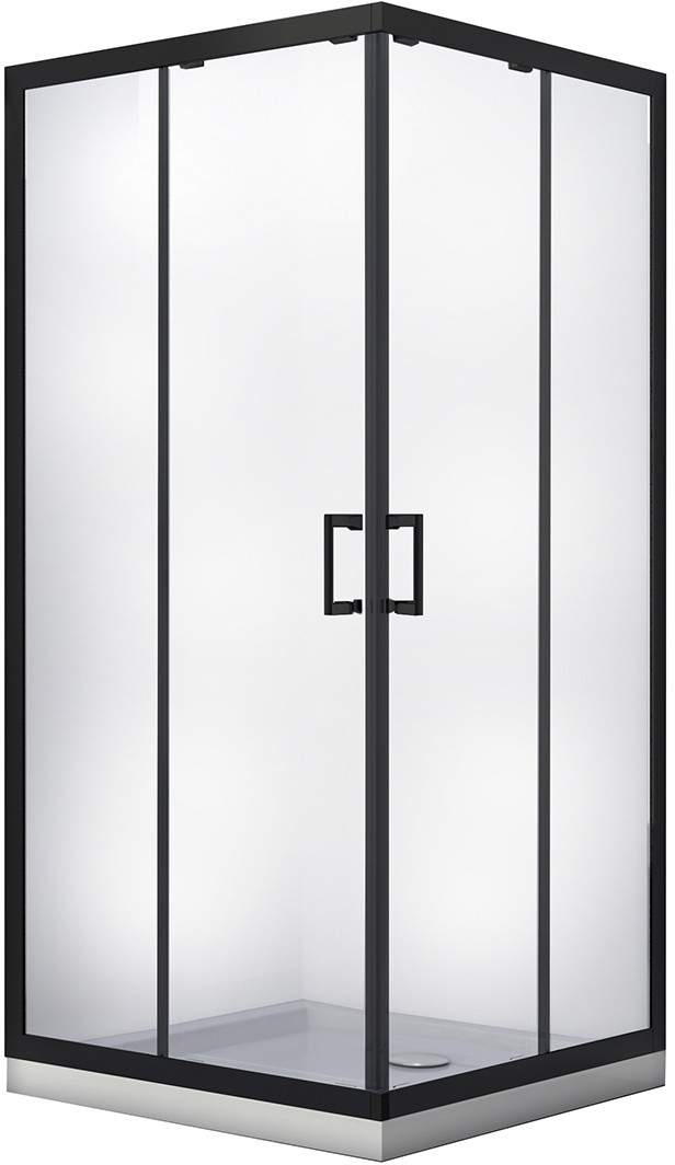 Darmowa Dostawa - Kabina prysznicowa 80x80 cm kwadratowa czarny mat/szkło przezroczyste Besco Modern Black MKB80190C