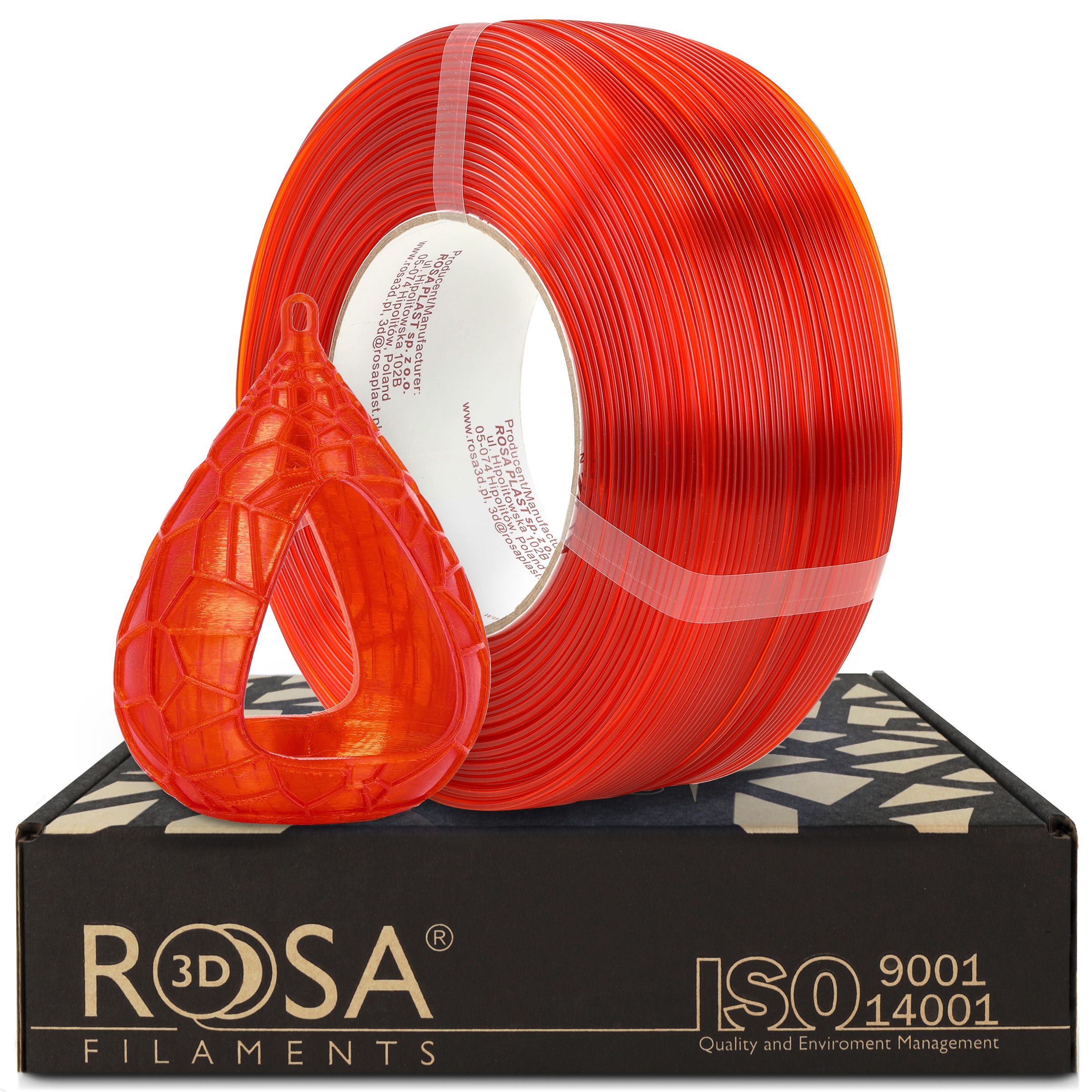 FILAMENT 3D ReFill PET-G Standard HS Orange Transparent (Refill 1kg / 1.75mm)