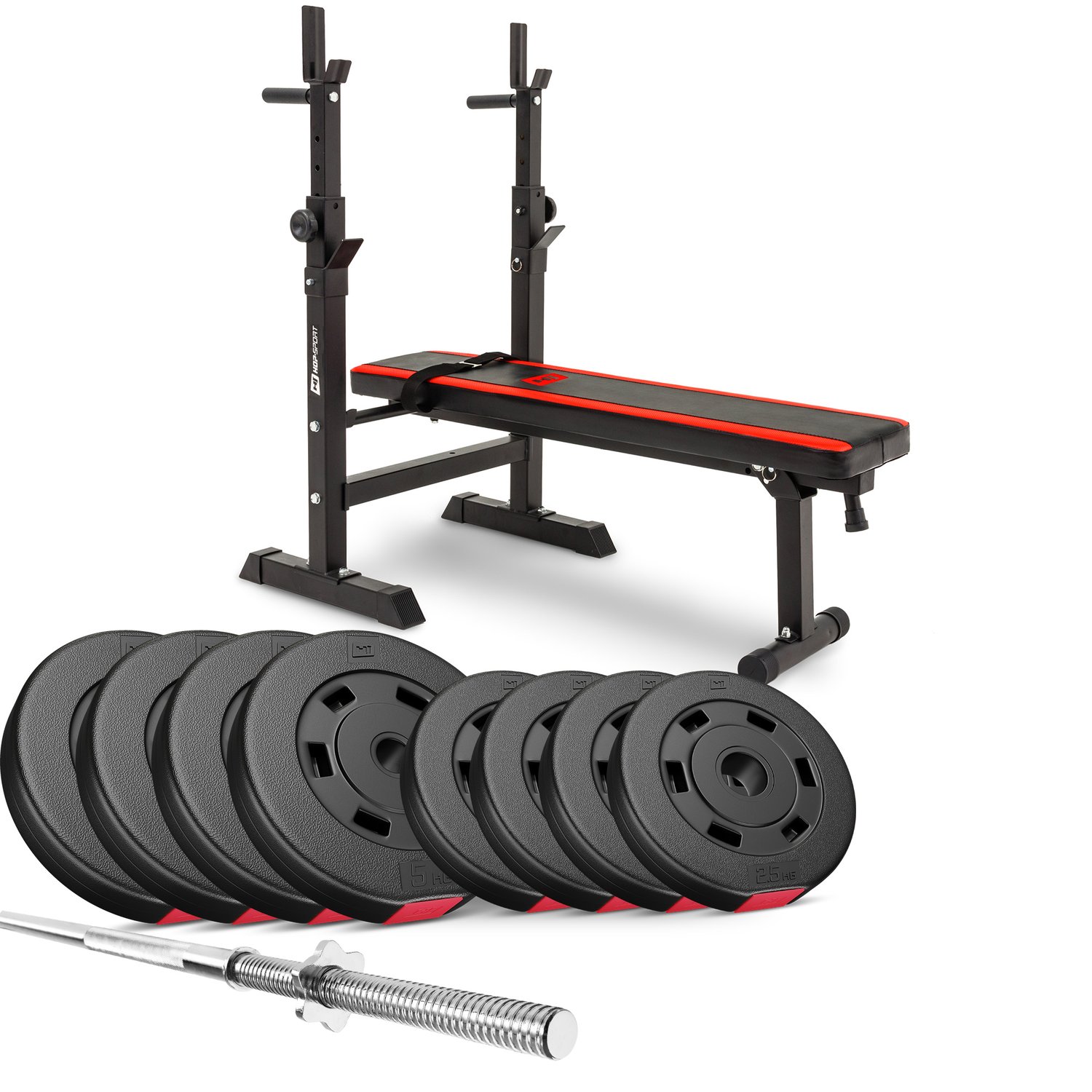 Kunststoff Hantelset 39 kg mit Hantelbank HS-1080