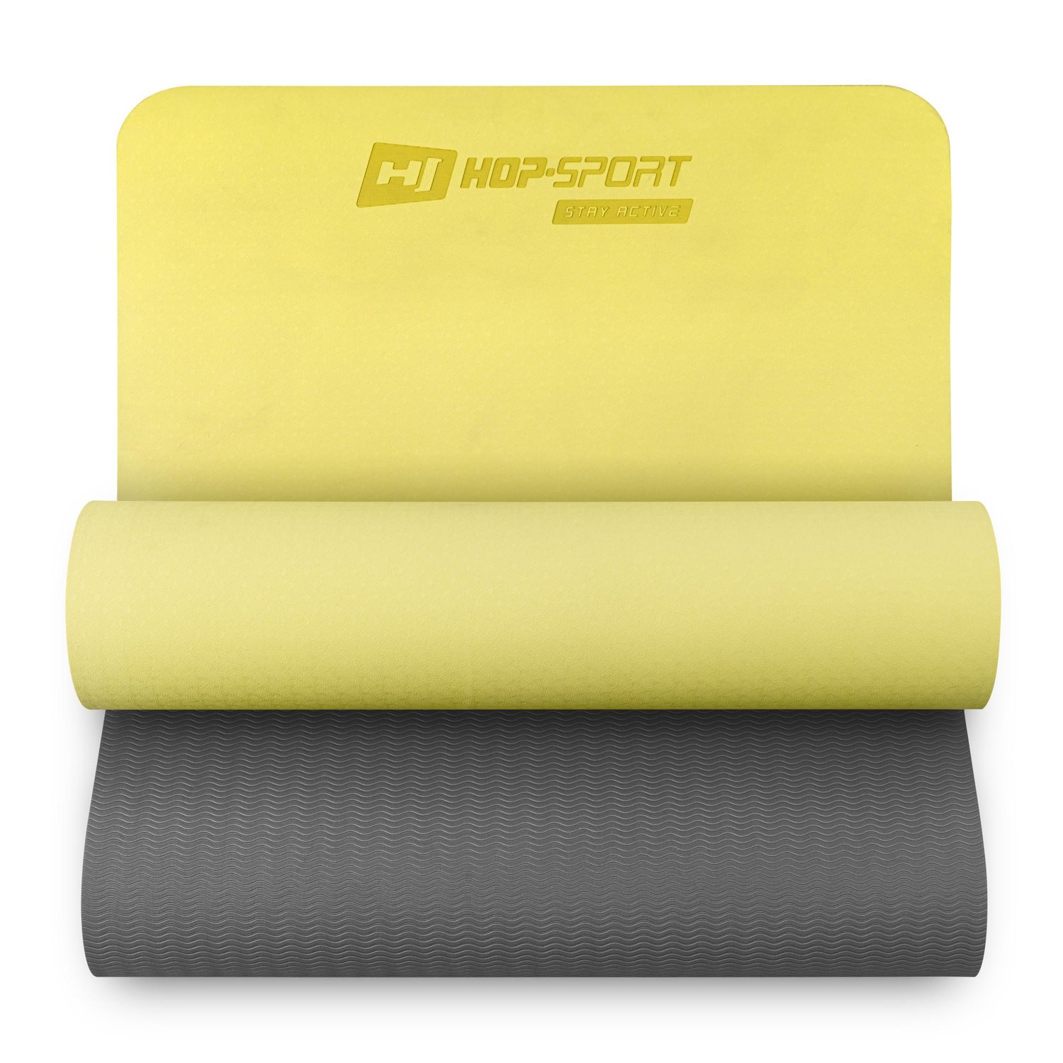 Mata fitness TPE 0,6cm żółto/szara