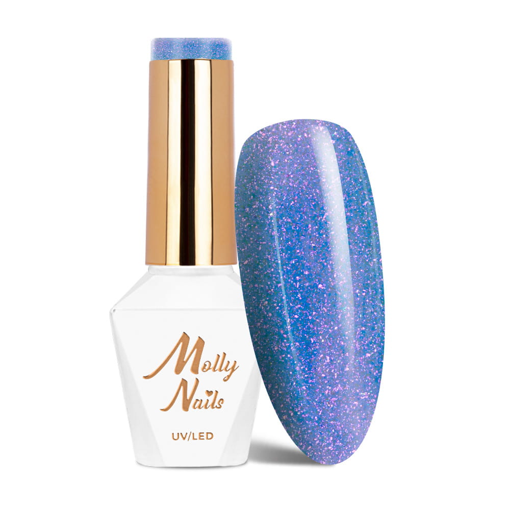 Lakier hybrydowy LED/UV Gel Polish Molly Nails Winter Crystalize Nr 225 Forever Young HEMA/Di-HEMA Free 8g