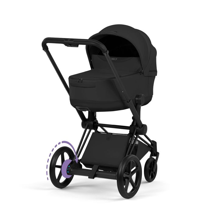 Cybex e-Priam 5.0 Style - elektryczny wózek głęboko-spacerowy 2w1-Sepia Black-Matt Black (with black leather)