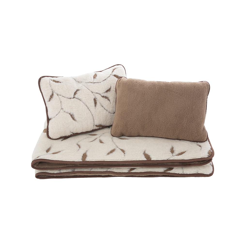 Pościel wełniana camel jasny napoli/camel ciemny (kołdra 160x200, 2x poduszka 40x60) (+-5cm)